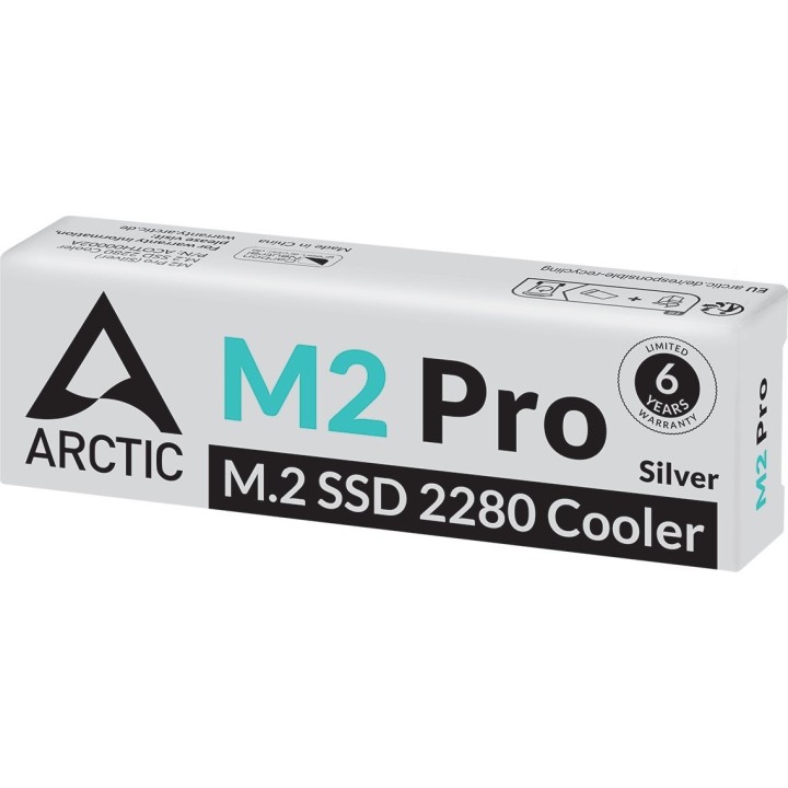 ARCTIC M2 Pro Silver Heatsink – SSD Kühlkörper M.2 2280 PC/PS5 + TP-3 Pads