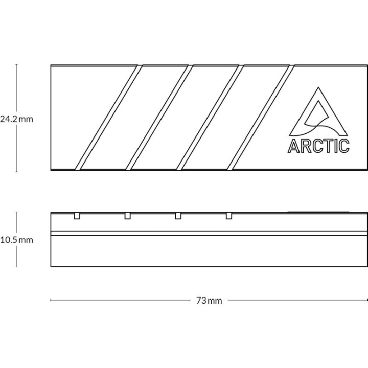 ARCTIC M2 Pro Silver Heatsink – SSD Kühlkörper M.2 2280 PC/PS5 + TP-3 Pads