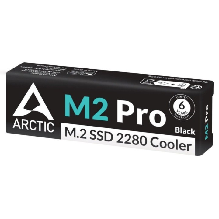 ARCTIC M2 Pro Black Heatsink – SSD Kühlkörper M.2 2280 PC/PS5 + TP-3 Pads