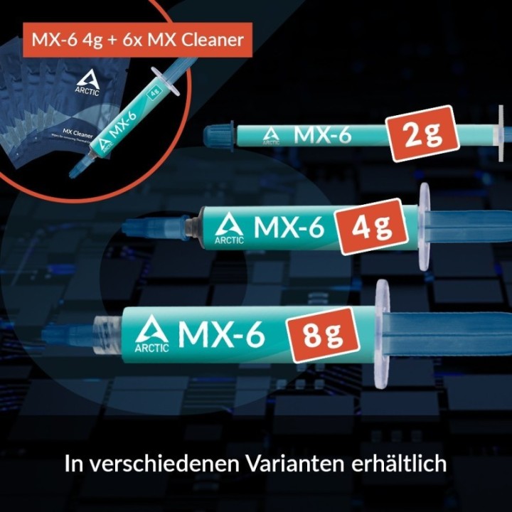 Arctic MX-6 8g Wärmeleitpaste Hochleistungs-Kühlpaste CPU GPU