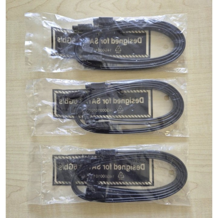6x Sata Kabel - ASRock | 6 Gb/s | Gewinkelt & Ungewinkelt | 45cm | Schwarz | Neu