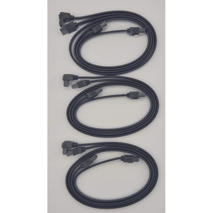 6er-Set Gigabyte SATA-Kabel 6 Gb/s, gewinkelt/gerade, 45 cm, schwarz, HDD/SSD