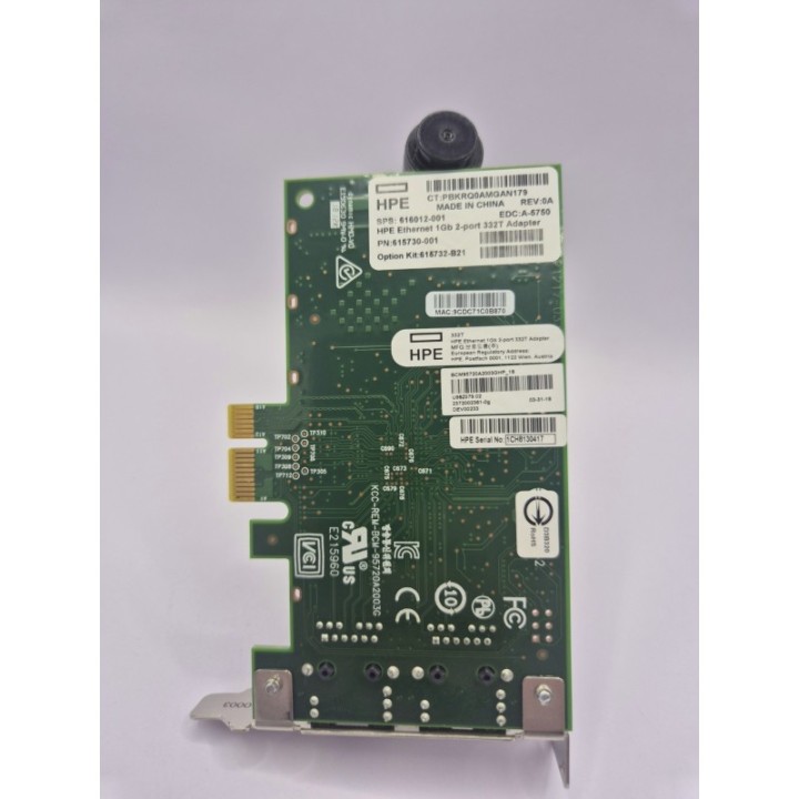 HPE 332T Dual 1GbE PCIe Server Netzwerkkarte Low Profile Ethernet Adapter