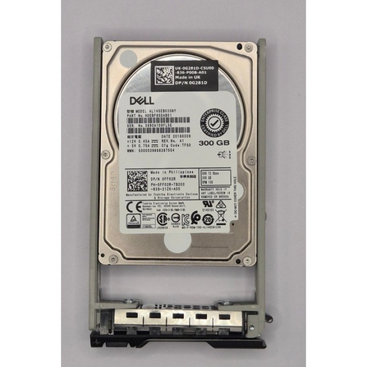Dell 300GB 10k SAS 12Gb/s SFF HotPlug Enterprise HDD Server Festplatte